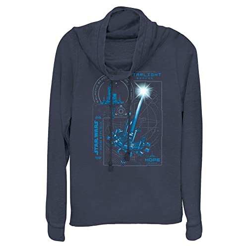 Star Wars Women's Starlight Station Shirt Navy Blue, Large