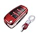 TurningMax Keyless Entry Remote Cases Key Fob Cover with Keychain Full Protection Soft TPU Holder Shell for 3 Button Lip Key Compatible for Audi A3 A4 A6 A6L A8 TT Q7 S6, etc - Red