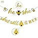 What Will It Bee Gender Reveal Party Decorations Set - He or She Bee Banner,Bumble Bee Cake Topper,12