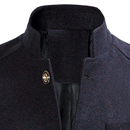 Men Stand Collar Retro Blazer Jacket Winter Solid Slim Fit Chinese Tunic  Suit Button Mandarin Collar Sport C