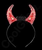 LED Clear Crystal Devil Horns- Red