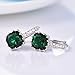 GULICX Women's Jewelry Emerald Color Green Cubic Zirconia Huggy Huggie Hoop Earrings Pierced