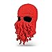 gloednApple Windproof Octopus Winter Warm Knitted Wool Ski Face Mask Knit Beard Squid Beanie Hat Cap (Red)