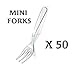 Tasting Mini Forks 50CT - LORESO Clear Small Plastic Forks For Fruit, Dessert and Frozen cakes, BPA Free, Reusable 3.8 Inches - Pack of 50