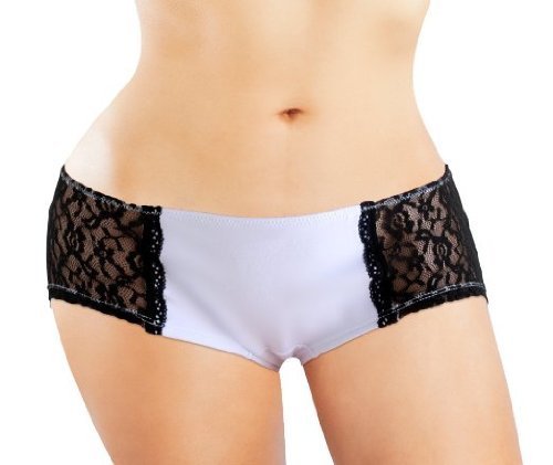 Anigan StainFree Hipster Wide Lace Trim Menstrual Period Underwear - White
