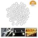 Meetory 100 PCS Christmas Mini Gutter Hang Hooks Weatherproof Plastic S Clip Hooks for Xmas Decoration Outside String Lights