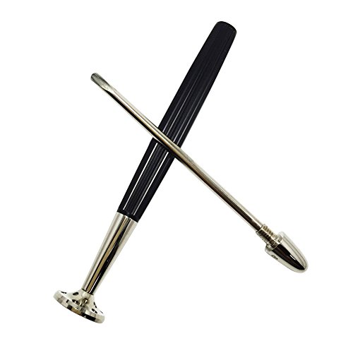 FULUSHOU 2 In 1 Tobacco Pipe Metal Cleaning Tool Black Color