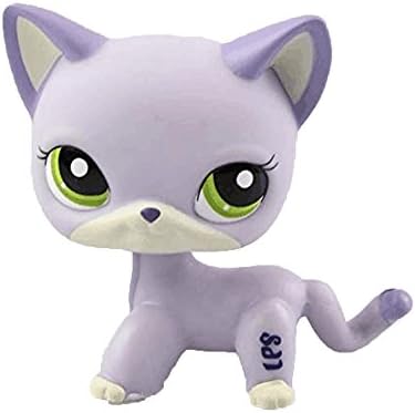 Meidexian888 Rare Littlest Pet Shop , Child Figure Toy 2.5 inches Cream Tan Rainbow Eyes Cat Loose Cute