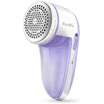 Ruidla Fabric Shaver Defuzzer, Electric Lint Remover, Rechargeable Sweater Shaver with Replaceable Stainless Steel 3-Blades, Dual Protection, Removable Bin, Easy Remove Fuzz, Lint, Pills, Bobbles