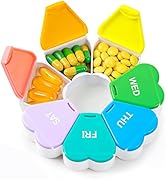 Weekly Pill Organizer - Pill Box 7 Day - Medication Reminder Moisture Proof & Lightproof Pill Cas...