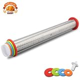 S4 Rolling Pin Spacers French Rolling Pins for Baking Adjustable Rolling Pin with Thickness Rings Dough Roller for Cookie Pastry Pizza ... (Rolling Pin)