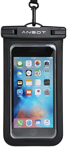 Universal Waterproof Case - Ansot IPX8 Waterproof Phone Pouch - Cellphone Dry Bag for iPhone X/8/8Plus/7/7Plus/6S/6/6S Plus Samsung Galaxy S8/S7 Google Pixel 2 HTC LG Sony Moto Up to 7.0" - Black