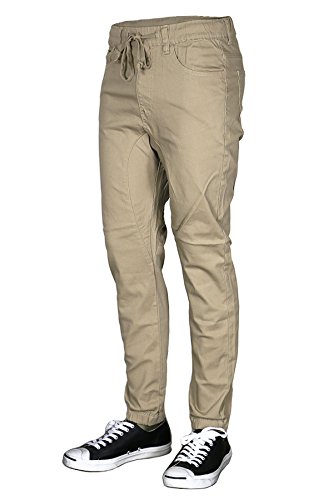 Victorious mens twill jogger pants (x-large, khaki)