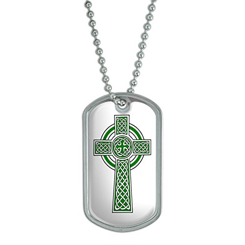 Celtic Christian Cross - Irish Ireland Scotland - Military Dog Tag Luggage Keychain