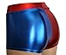 Dilly Duds HIGH Waist Metallic Red and Blue Cosplay Booty Shorts (Large)