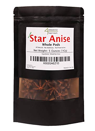 Four Seasons Harvest Star Anise Whole Pods - All Natural - Non-GMO - 5oz
