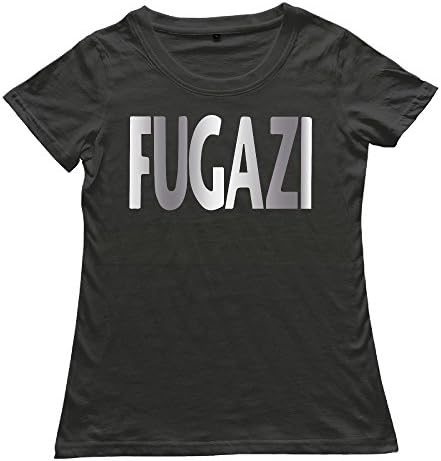Women's Fugazi Punk Band Platinum Logo T-shirt Black
