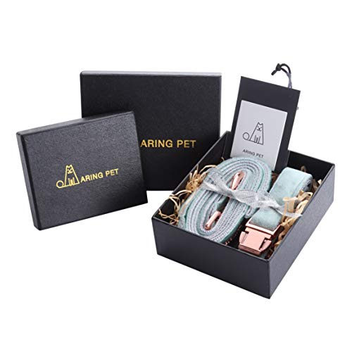 ARING-PET-Dog-Collar-and-Leash-Velvet-Dog-Collar-and-Leash-Set-Soft-Comfy-Adjustable-Collars-for-Dogs-Cats