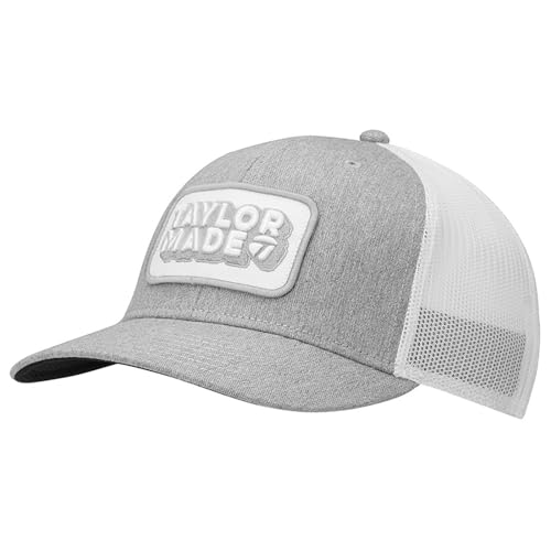 TaylorMade Golf Men’s Standard Retro Trucker HAT, Grey, Regular