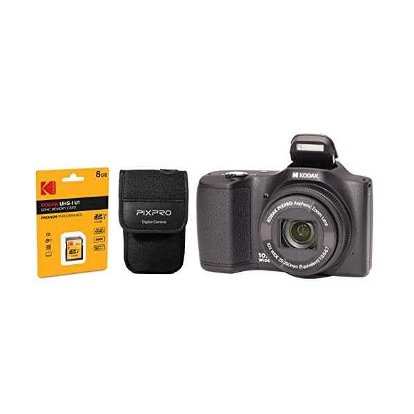 KODAK Pixpro - FZ102 - Kompakte Digitalkamera mit 16,5 Megapixeln, Gehäuse und SD-Karte - Schwarz
