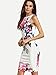 ROMWE Women's Sleeveless Flower Floral Print Short Bodycon Dress