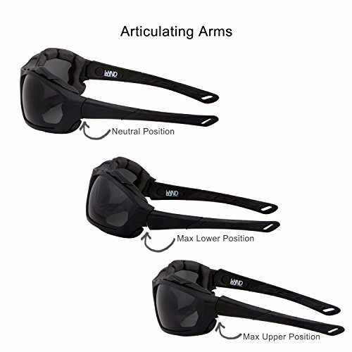 WYND Blocker Polarized Riding Sunglasses Extreme Sports Wrap Motorcycle Glasses (Black / PZ Smoke)