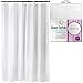 Mildew Resistant Fabric Shower Curtain - 72x72 White polyester Curtain for Bathroom - Waterproof Odorless Eco Friendly Anti Bacterial - Heavy Duty Metal Grommets - Creatov Design