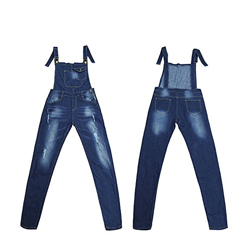 Women Shirts Clearance! WEUIE Women Jeans Strap Hole Plus Trousers Pants Jumpsuit Rompers (S,Blue ) - Thumbnail 2