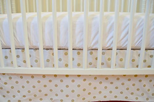 Metallic Gold Dot Crib Skirt- 14" long- Soren by Angelique