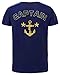 Funny World Men's Captain Costume T-Shirts (XL, Blue)