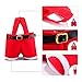 MSQ 6PCS Christmas Decorations Gift Bags Candy Bags Santa Pants Style Lovely Treat Bags for Wedding Holiday New Year Holiday