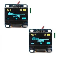 DIYmall 0.96" 0.96inch Blue/White/Yellow and Blue I2C IIC Serial 128X64 OLED LCD Display Module for Arduino (Pack of 2pcs) (Yellow and Blue)