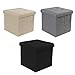 REDCAMP Small Ottoman with Storage, 15x15x15 inch Thicker Folding Ottoman Cube Foot Rest, Great for Bedroom Dorm Living Room, Easy to Assemble, Grey Linen
