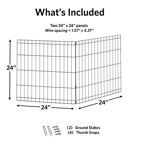 Universal Pet Playpen 2Panel Extension Kit Fits Metal 24Inch Dog Pens Kit Measures 24H x