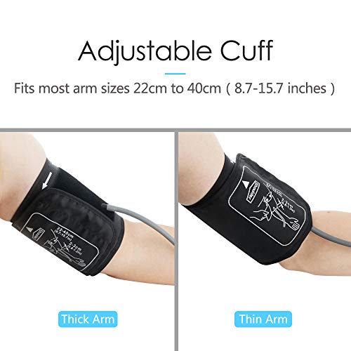 Automatic Blood Pressure Monitor Upper Arm,OMK Blood Pressure Machine with Cuff 8.7-15.7in, 2x120 Memories, Large Display, Irregular Heartbeat Detection, Accurate and Easy to Use, FDA Approved