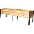 Gardener's Supply Company Elevated Cedar Raised Garden Bed | 2' x 8' Heavy Duty Standing Planter Box with Aluminum Corners for Outdoor Plants Vegetables Flowers | Perfect for Patio & Backyard