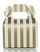 Gold Candy Box Set, Wedding Favor Boxes (36 Pack) - Striped, Chevron & Polka Dot Party Favor Treat Boxes, Small Square Gable Gift Box