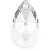 20pcs Czech Faceted Crystal Glass Pear Chandelier Pendant Drop Loose Beads Suncatcher 22mm Large April Clear Birthstone for DIY Jewelry Craft Making CCE-1