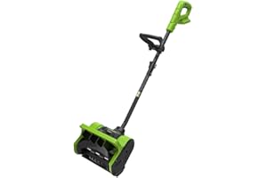 Greenworks 24V 12-Inch Brushless Cordless Snow Shovel, 20ft Throwing Distance, 12" Wide & 6" Deep Clearing, Electric Snow Thr