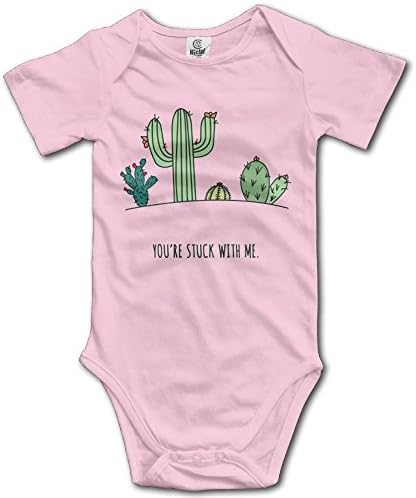 You're Stuck With Me Like Cactus Unisex Baby Rompers Boys Short Sleeve Jumpsuit White Outfits Girls Clothes