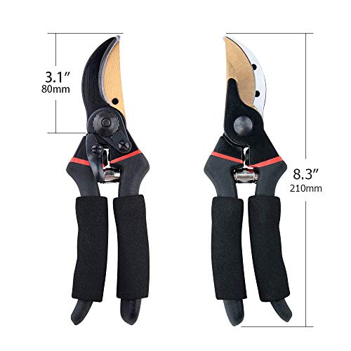 Professional Sharp Bypass Pruning Shears,Pruning Shears Garden Bypass Pruners and Ergonomic Fruit Tree Flower Cutter Grafting Garden Scissors - Thumbnail 2