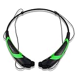 Rymemo 2015 Newest Universal Wireless Bluetooth 4.1 Music Stereo Sports/Running/Gym/Exercise Headset Headphone w/Microphone Vibration Neckband Style for iPhone 6 iPhone 5S 5C 4S 4, Ipad 2 3 4 New iPad,iPad Air Ipod, Android, Samsung Galaxy S5,Galaxy 4,Galaxy 3, LG G3 Cellphone, Green-Black