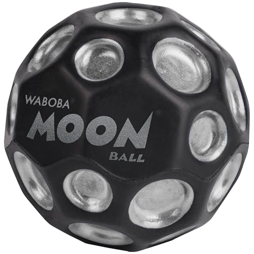 Waboba The Original Moon Ball - Hyper Bouncy Ball - All Ages Extreme Bounce and Fun - Perfect for Active Play and Outdoor Games - Black/Silver