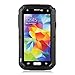 Galaxy S5 Case,3C-Aone Gorilla Glass Luxury Aluminum Alloy Protective Metal Extreme Shockproof Military Bumper Heavy Duty Cover Shell Case Skin Protector for Samsung Galaxy S5 (Black)