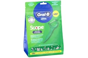 Oral-B Glide Complete Floss Picks with Scope Outlast – Mint Flavour Dental Floss Picks for Fresh Breath & Plaque Removal, 450