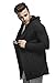 Tinted Mens Cotton Blend Hooded Cardigan, Black, Medium