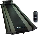 IFORREST Sleeping Pad with Armrest & Pillow - Ultra Comfortable Self-Inflating Foam Air Mattress is Ideal for Travel, Camping & Hiking, Backpacking, Cot, Hammock, Tent & Sleeping Bag! (Blue) (Grey)