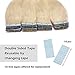 SEGO 40 Pieces Rooted Tape in Hair Extensions Human Hair Seamless Skin Weft 100% Real Remy Invisible Tape Hair Extensions Straight Double Sided #60 Platinum Blonde, 18 Inch (100 Gram)