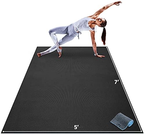 Gorilla Mats Premium Large Yoga Mat - 7x5 Foot Extra Thick Exercise Mat For Home Workouts