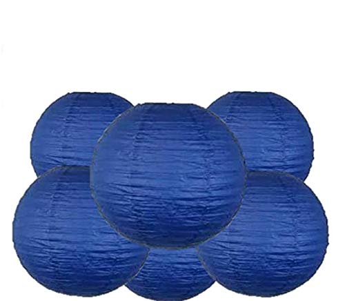 Matissa Pack of 6 Paper Lantern Lampshade Party Birthday Baby Shower Wedding Celebration Decoration (Royal Blue, 6" (15 cm))
